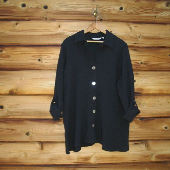 NWOT Black Long Sleeve Blouse Top - Picture 1 of 9